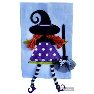 NWOT Halloween Witch 3D White Decorative Kitchen Towel